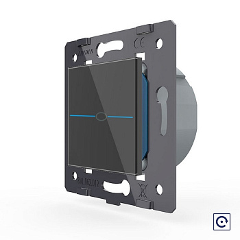 Одноклавишная сенсорная кнопка Quadro, цвет черный (механизм) Livolo