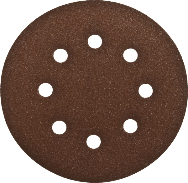 Круг шлифовальный "СТАНДАРТ" из абразивной бумаги на велкро основе, 6 отв., Р120, 150мм, 5шт ЗУБР