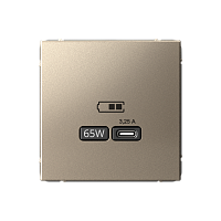 ARTGALLERY USB РОЗЕТКА тип-С 65Вт высокоскор.заряд. QC, PD, механизм, ШАМПАНЬ Systeme Electric