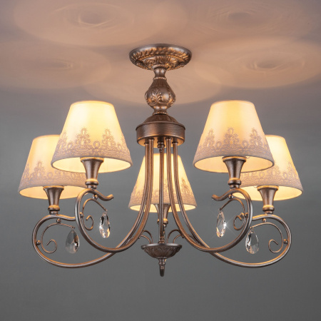 Классическая люстра с абажурами 5*E14 40Вт серебряный IP20 Incanto (60069/5 серебро) Eurosvet