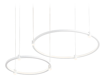 Светильник подвесной светодиодный FL5521/2+6 WH белый 45W 3000K/4200K/6400K D600/400*1300 (без ПДУ) Ambrella Light