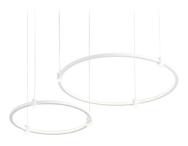 Светильник подвесной светодиодный FL5521/2+6 WH белый 45W 3000K/4200K/6400K D600/400*1300 (без ПДУ) Ambrella Light