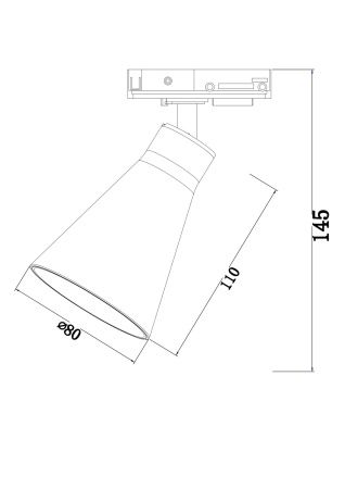 Светильник трековый 1*GU10 10Вт Черный IP20 Virar TR022-1-GU10-B Technical