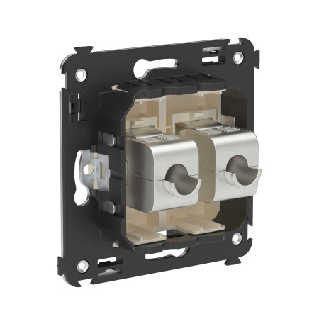 Компьютерная розетка RJ-45 без шторки в стену, кат.5e двойная экранированная, "Avanti", "Ванильная дымка" DKC