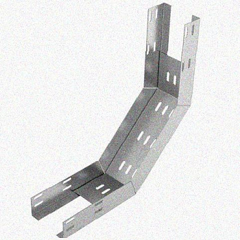 Лоток перфорированный КП 300х80-90 УТ1,5 для поворота трассы вверх на 90, оцинкованный лист S1,5