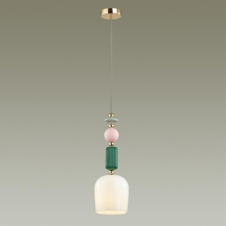 Подвес E14 1*40W CANDY золото/разноцветн./керамика/стекло ODEON LIGHT