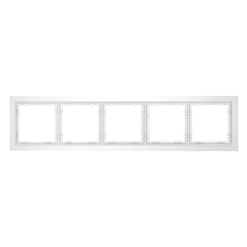 Рамка стеклянная Voltum S70 на 5 постов, (белый, матовый, стекло)