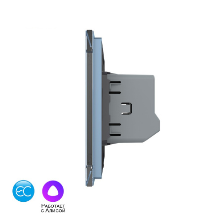 Одноклавишный умный сенсорный выключатель EC, 1 пост, цвет синий Livolo