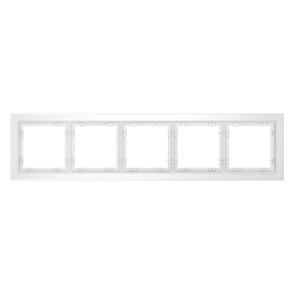 Рамка стеклянная Voltum S70 на 5 постов, (белый, матовый, стекло)