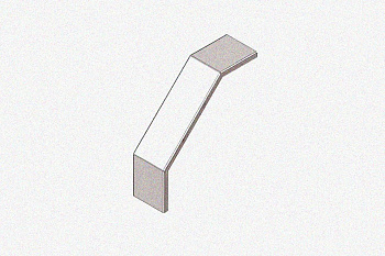 Крышка лотка замкового КЛСЗ 200х80-90 УХЛ1 для поворота трассы вниз на 90, оцинкованный лист, S1,5