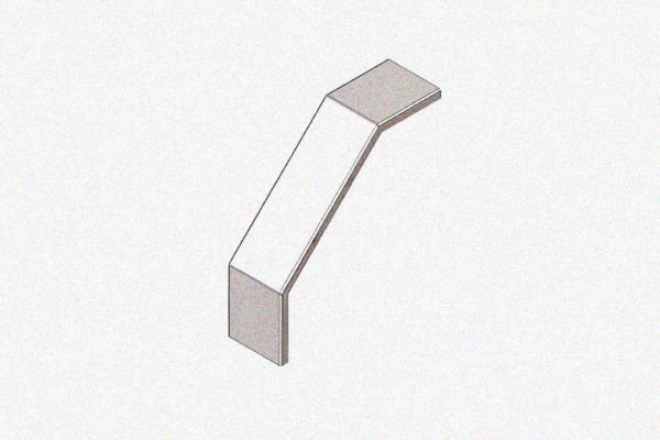 Крышка лотка замкового КЛСЗ 200х80-90 УХЛ1 для поворота трассы вниз на 90, оцинкованный лист, S1,5