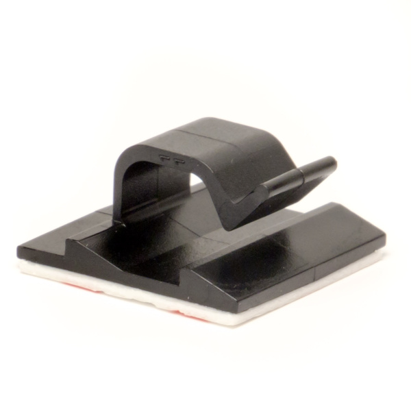 Клипса самоклеящаяся для кругл.кабеля диаметром 5мм, черная 18,5x18,5 DKC