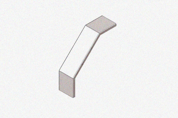 Крышка лотка замкового КЛСЗ 200х50-90 УХЛ1 для поворота трассы вниз на 90, оцинкованный лист, S1,5