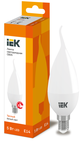 Лампа светодиодная CB35 свеча на ветру 5Вт 230В 3000К E14 IEK