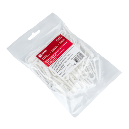 Дюбель-хомут для круглого кабеля (5-10мм) белый (50шт) PROxima EKF