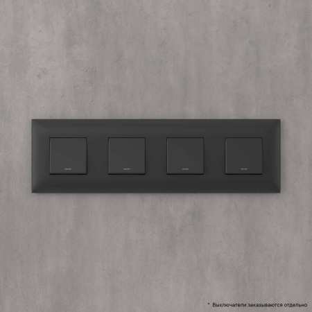 Рамка "Avanti", "Черный матовый", 4 поста (8 мод.) DKC