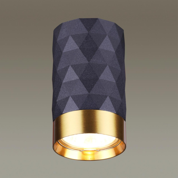 Потолочный св-к IP20 LED GU10 max 10W AD ASTRUM черный/золотистый/металл ODEON LIGHT