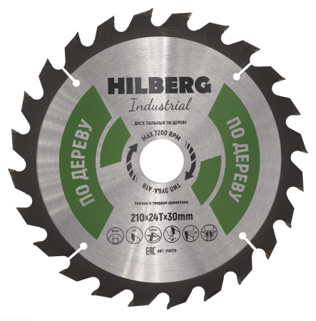 Диск пильный Industrial Дерево 210*30*24Т HW210 Hilberg