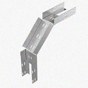 Лоток замковый перфорированный КСЗ 150х50-90 УТ1,5 для поворота трассы вниз на 90, оцинкованный лист S1,5