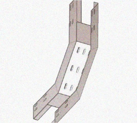 Лоток перфорированный КП 400х80-90 УТ1,5 для поворота трассы вверх на 90, горячее цинкование S1,5