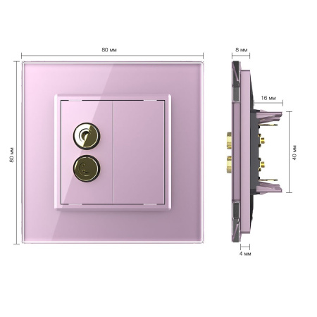 Розетка акустическая SOUND Розовая Livolo