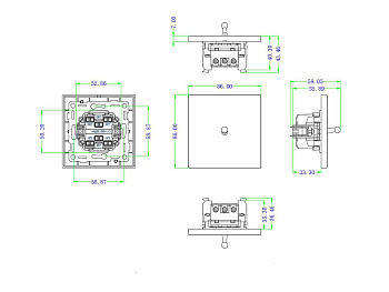 Donel N96 Переключатель перекрестный (с 3-х мест) на 1 тумблер, Каплевидный, 10AX 250V, Бронза, серия DT