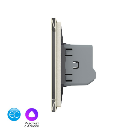 Одноклавишный умный сенсорный выключатель EC, 1 пост, цвет жемчужный Livolo