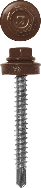 Саморезы СКД кровельные, RAL 8017 шоколадно-коричневый, 38 х 4.8 мм, 300 шт, для деревянной обрешетки, Профессионал ЗУБР