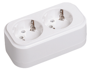 Розетка разборная переносная К02 2 места CLASSIC IEK