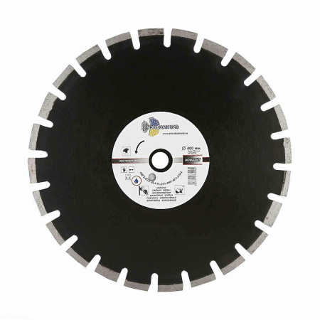 Диск алмазный отрезной 400*25,4*12 по асфальту Серебряная пайка GA774 Trio-Diamond