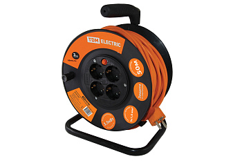 Удлинитель силовой УКз16-004 TDM (4 места/50м ПВС 3х1,0)