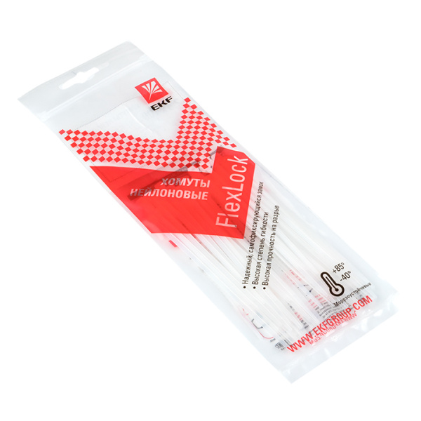 Хомут P6,6 стандартный (б), 2,5x100 (100шт) FlexLock PROxima EKF