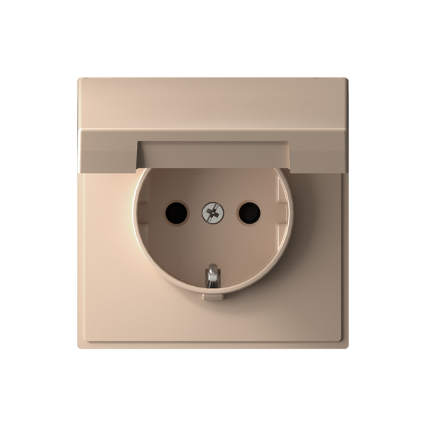 ARTGALLERY РОЗЕТКА с заземл. со шторк. с крышкой, 16А, IP20, механизм, ПЕСОЧНЫЙ Systeme Electric