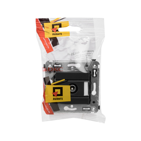 Розетка TV проходная в стену, "Avanti", "Черный матовый" DKC