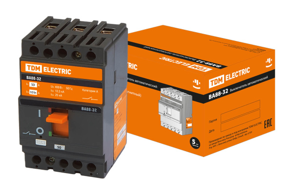 Выключатель автоматический ВА МОД ВА88-32 3П 50А 25кА TDM Выключатель автоматический ВА МОД ВА88-32 3П 50А 25кА TDM