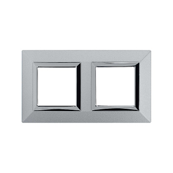 Рамка из металла, "Avanti", светло-серебристая, 2 поста (4 мод.) DKC