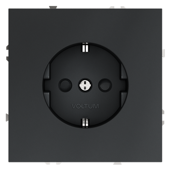 Розетка встраиваемая Voltum S70 с заземлением и защитными шторками, 16А, (графит) Розетка встраиваемая Voltum S70 с заземлением и защитными шторками, 16А, (графит)
