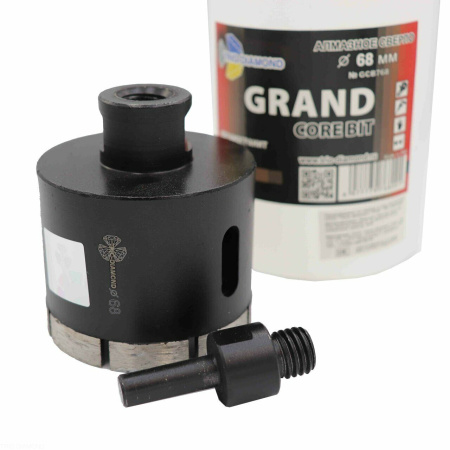 Коронка алмазная по керамограниту 68 мм Серебряная пайка GCB768 Trio-Diamond