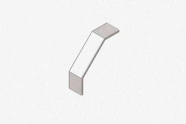 Крышка лотка замкового КЛСЗ 200х150-90 УТ1,5 для поворота трассы вниз на 90, оцинкованный лист S1,5