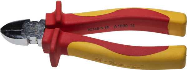 Бокорезы "ПРОФИЭЛЕКТРИК", диэлектрические, двухкомп маслобензостойкая рукоятка, высоковольтные до ~1000В, 160мм, Профессионал 22145-5-16 ЗУБР