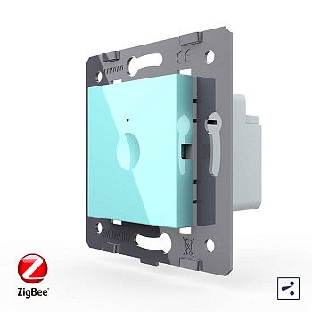 Одноклавишный проходной сенсорный выключатель ZigBee Module, цвет зеленый (механизм) Livolo