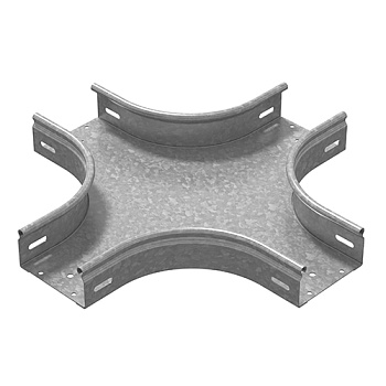 Разветвитель крестообразный плавный универсальный к лотку 300х150, толщ. 1,5 мм, гор. цинк Ostec