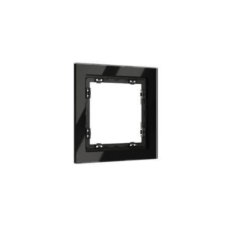 Рамка стеклянная Voltum S70 на 1 пост, (черный, стекло)