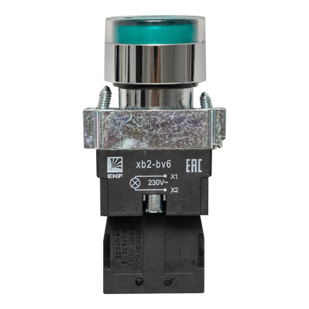 Кнопка BA31 с подстветкой 230В зеленая NO PROxima EKF