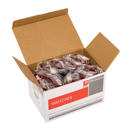 Переключатель ANLC-22 2P красный с подсветкой 220В NO+NC PROxima EKF