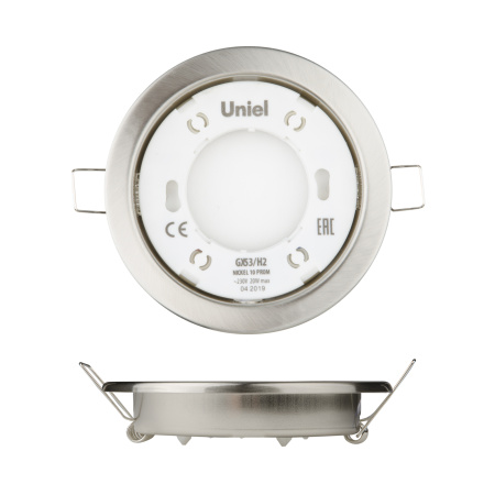 Светильник ультратонкий встраиваемый GX53/H2 NICKEL 10 PROM Uniel