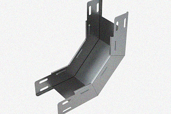 Лоток замковый глухой КПЗГ 200х100-90 УХЛ1 для поворота трассы вверх на 90, оцинкованный лист, S1,5
