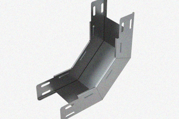 Лоток замковый глухой КПЗГ 200х100-90 УХЛ1 для поворота трассы вверх на 90, оцинкованный лист, S1,5