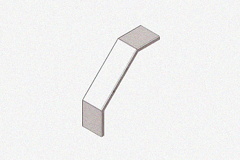 Крышка лотка замкового КЛСЗ 300х100-90 УХЛ1 для поворота трассы вниз на 90, оцинкованный лист S1,0