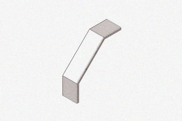 Крышка лотка замкового КЛСЗ 300х100-90 УХЛ1 для поворота трассы вниз на 90, оцинкованный лист S1,0